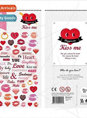 Korea love 2020 English lips diamond drip waterproPVC decora