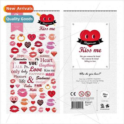 Korea love 2020 English lips diamond drip waterproPVC decora