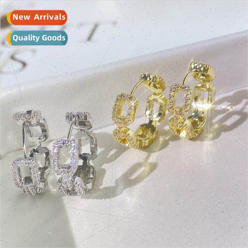 Gold ear clasps delicate niche chain earrings women wh zirco