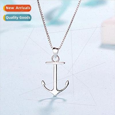 s925 silver pirate ship anchor necklace pendant fashion pira