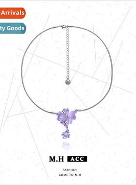 Purple Flower Snakebone Chain Women Sweet Cool Spice Girl Ne