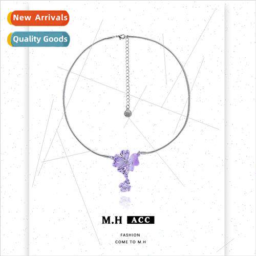 Purple Flower Snakebone Chain Women Sweet Cool Spice Girl Ne