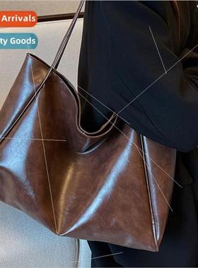 PU large-capacy black leather handbag new casual simple Tote