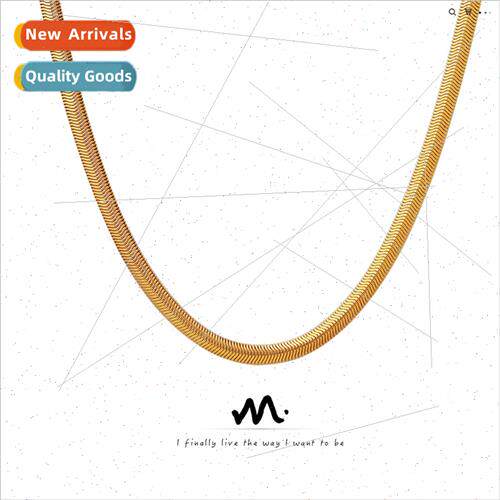 Soft snake bone chain metal texture gold plated patchwork ne
