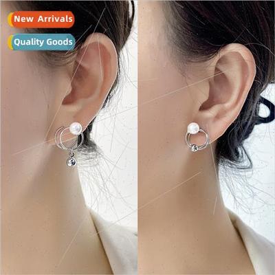 Funky round bead swivel earrings spring line asymmetrical pe