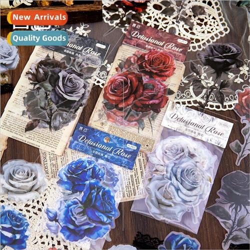 Delusion rose PET sticker pack fresh vintage floral handbook