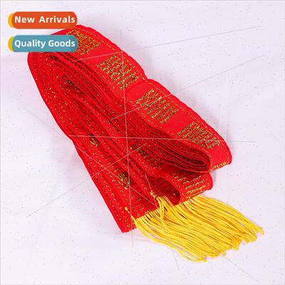 Bridal dowry gold silk happy red belt tie quilt belt childre