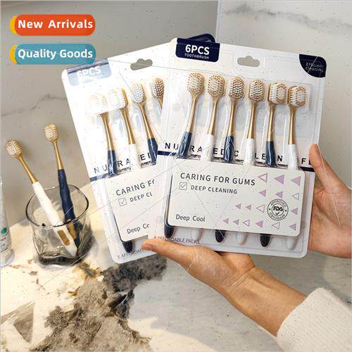 Wide Head Toothbrush适用Adults 6pcs in a box High Dense Soft