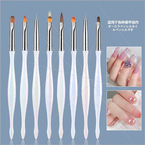 Nail art pen color drawing pen set 8 aurora ice translucent