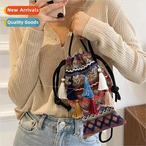 Art ethnic tassel bag 2023 spring summer new shoulder crossb