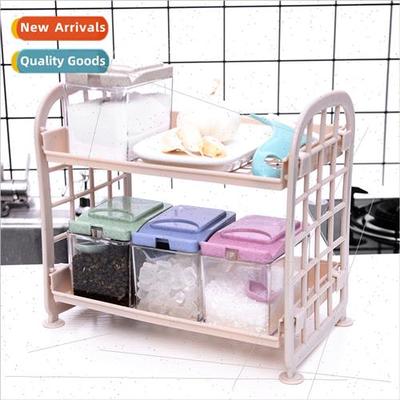 Creative two hollow plastic shelf desktop kchen organizer ba