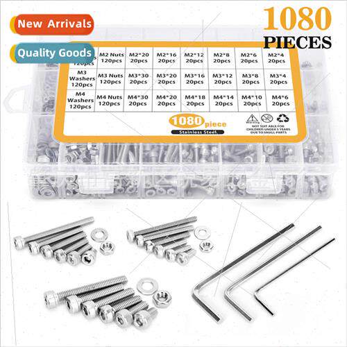 1080pcs boxed 304 cup head hexagon sockethead cap screws nut