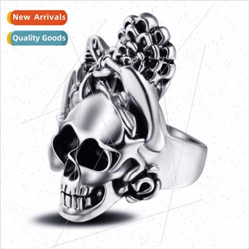 Vintage Men Skull Necklace Bird Butterfly Look