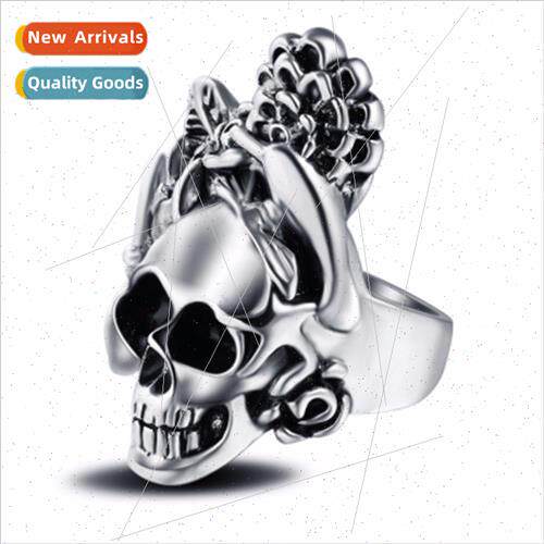 Vintage Men Skull Necklace Bird Butterfly Look
