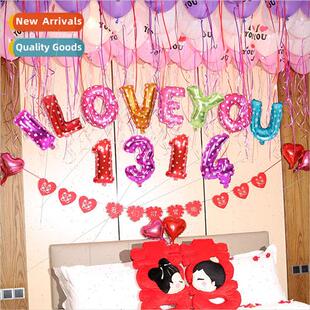 I LOVE YOU letters aluminum film balloon marriage proposal c