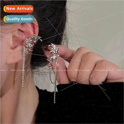 Zirconia tassel liquid butterfly elf ear ear bone clip niche