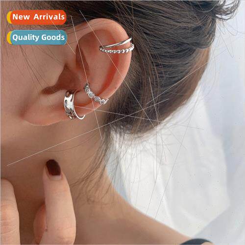 Zirconia ear clips whout ear holes niche geometric glossy sh