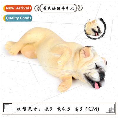 static solid wildlife model small sleepy French bulldog pet