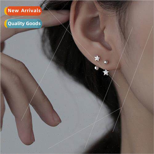 Star earrings male ear bone studs commuter simple sweet cool