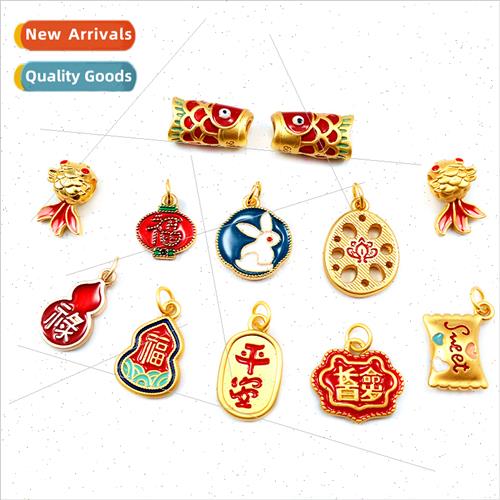 long life lock pendant beads pendant accessories DIY red rop