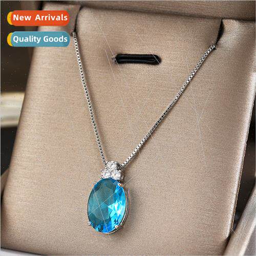 pendant female Korea simple sapphire crystal jewelry set loc