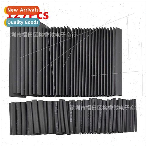 127PCS Black Flame Retardant Heat Shrinkable Tubing Pouch Ho