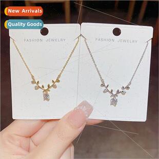 female zirconia necklace hundred simple fashion niche leaves