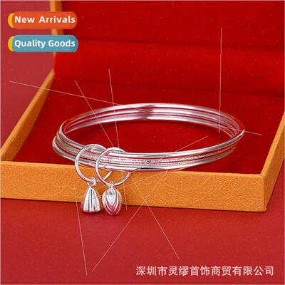 S999 silver-plated frosted three lifetimes lotus small lotus