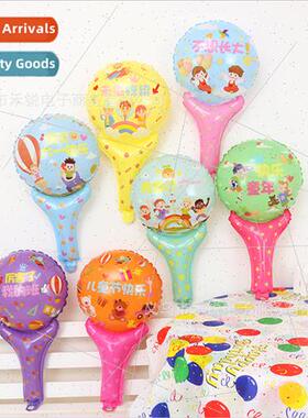 Hstick cartoon balloon handheld stick kindergarten children
