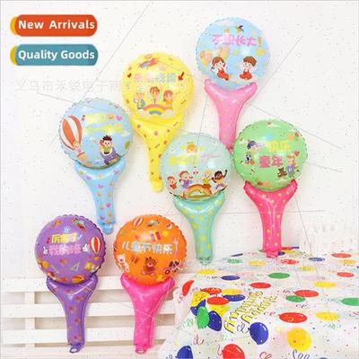 Hstick cartoon balloon handheld stick kindergarten children