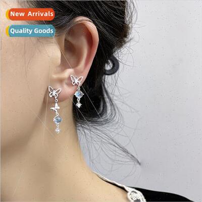 Asymmetrical Earrings che Zirconia Tassel Earrings Moonstone