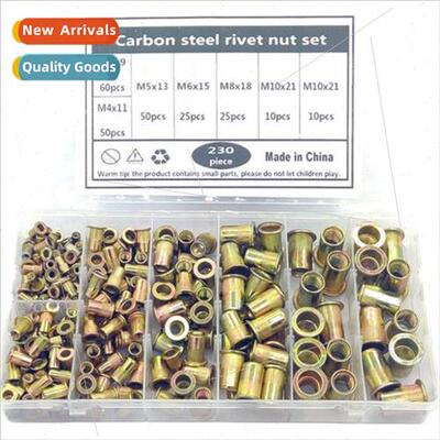 230pcs M3-M10 Color Zinc Plated Ram Nuts Rivet Nuts Threaded