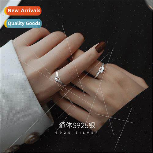 S925 lver Korea mple Rope Knot Ring Women Ring Open Knot Int