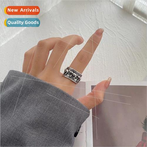 Hip Hop Korea made old elephant open ring female creative in