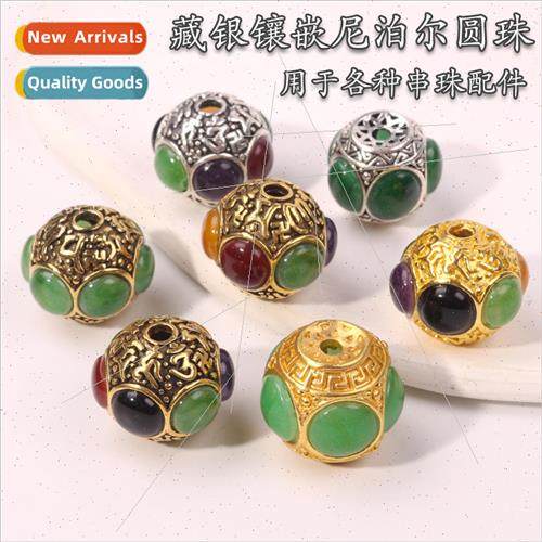 Inlaid Nepalese round beads diy lerature play bracelet space