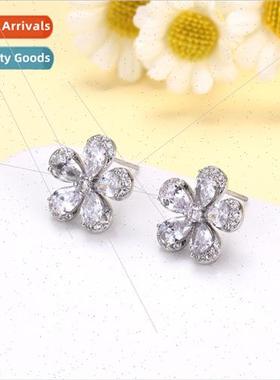 Flower Ben fashion OL flower earrings creative zirconia hund