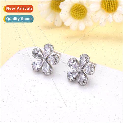 Flower Ben fashion OL flower earrings creative zirconia hund