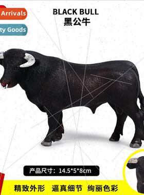Solid Wildlife World Model Black Bull Bison Buffalo Children