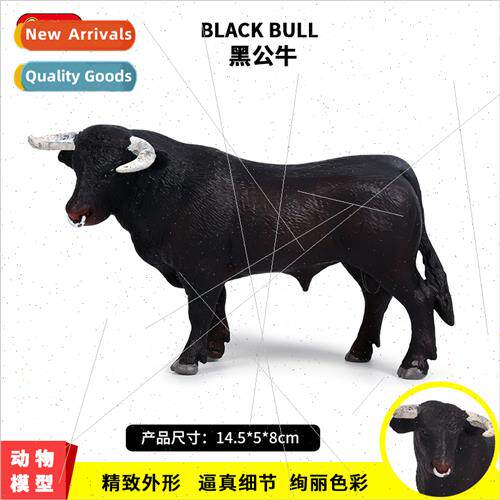 Solid Wildlife World Model Black Bull Bison Buffalo Children