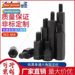 Iron blackened hexagonal single-through studs hexagonal isol