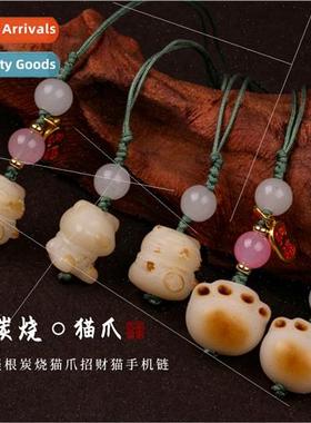 Whe linden root charcoal cat paw beckoning cat cell phone ch