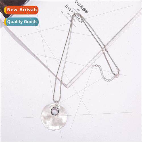 Sweater chain long new necklace women geometric round two-to