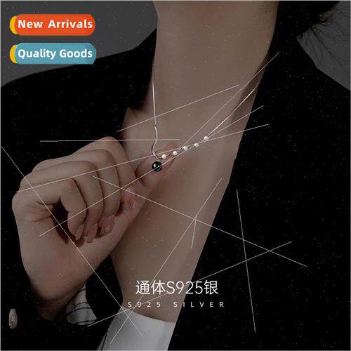 S925 lver Natural Necklace Women Vintage Beads Lock Bone Cha