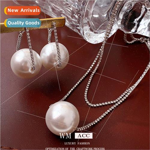 French micro-encrusted pearl double stacked belt necklace fa