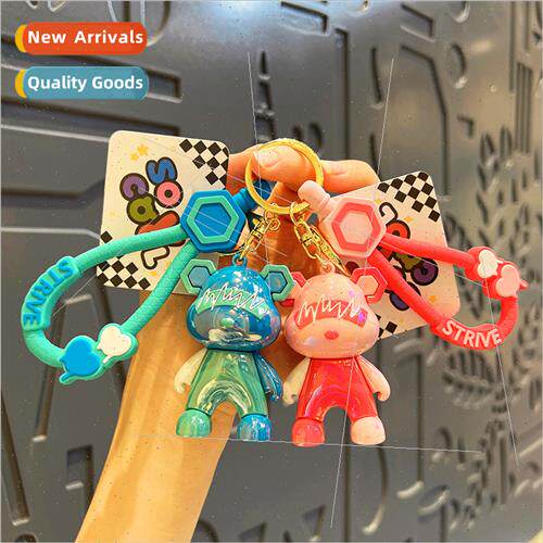 Cartoon cool lightning bear bag charm keychain key chain cou