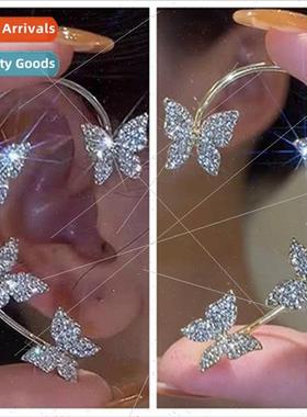 Sparkling diamond butterfly earrings hanging fairy onepcs fe