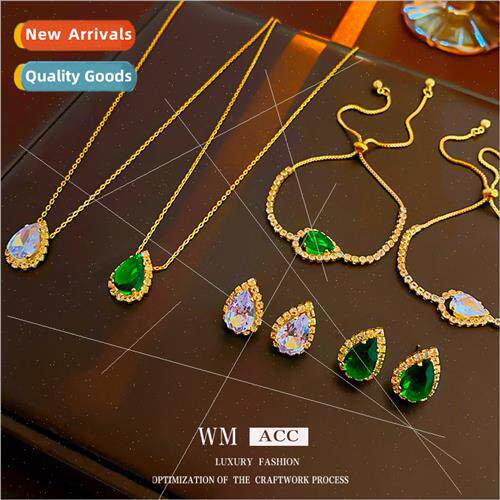 lver pin emerald wh diamonds drop earrings necklace bracelet