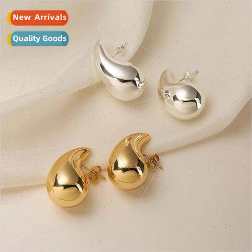 Water drop earrings female niche glossy lightweight earrings
