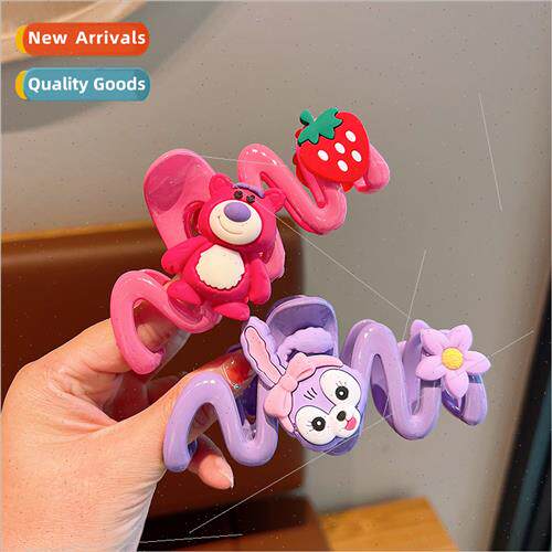 Children cartoon cute grab clip girls back head wave shark c