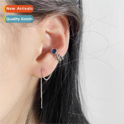INS fashion gold earrings female retro Mori Sunflower blue d